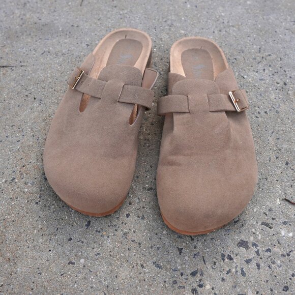 Sheln Tan Footbed Clogs Mules Size 11 Boho Comfort - Picture 3 of 6